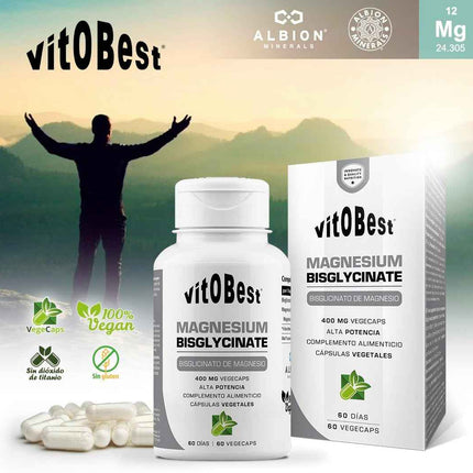 Bisglicinato de Magnesio Vitobest Albion 60 Cápsulas
