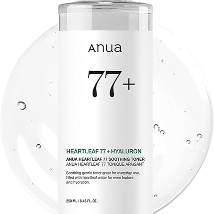 Heartleaf 77 Soothing Toner, Moisturizing & Calming Facial Toner for Glass Skin, Hyaluronic Acid, Lightweight Hydration for Sensitive Skin, Redness Relief, Korean Skincare, 8.45 Fl.Oz