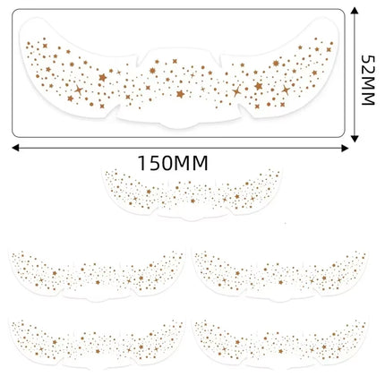 6Pcs Hot Stamping Freckles Makeup Patches Metallic Radiation Golden Silver Fake Freckles Temporary Tattoo Stickers Face Makeup