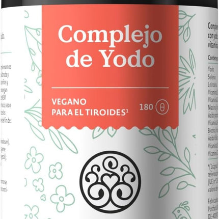 Complejo De Yodo NATURE LOVE® - 180 Cápsulas - Con Yodo, Selenio, L-Tirosina, Vitaminas B Y D - Yodo Natural De Algas Pardas (Kelp) - Para 6 Meses - Alta Dosificación, Vegano Y Probado En Laboratorio