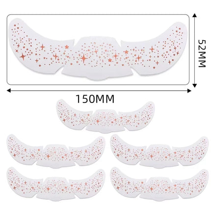 6Pcs Hot Stamping Freckles Makeup Patches Metallic Radiation Golden Silver Fake Freckles Temporary Tattoo Stickers Face Makeup