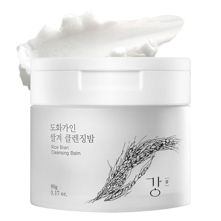 Korean Cleansing Balm with Rice Scent (Milky Sherbet Texture) – Gentle Makeup Remover, Removes Waterproof Makeup and Facial Oil, Includes Hygienic Mini Spatula