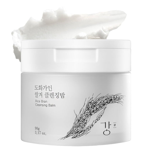 Korean Cleansing Balm with Rice Scent (Milky Sherbet Texture) – Gentle Makeup Remover, Removes Waterproof Makeup and Facial Oil, Includes Hygienic Mini Spatula