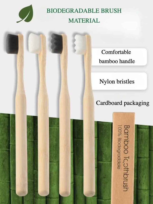Bamboo Toothbrush Set 4Pcs Cerdas Extra Suaves