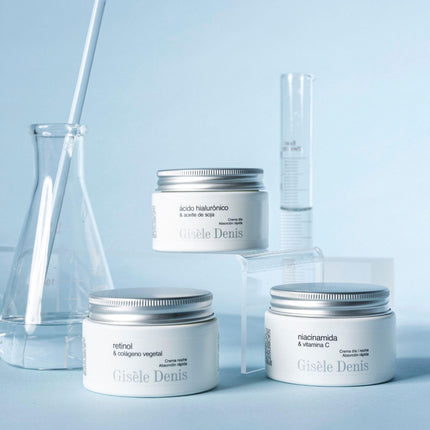 GISÈLE DENIS - Crema Facial Retinol Y Colágeno Vegetal 50 Ml, Crema Aclarante, Regenerante, Reparadora Y Emoliente, Aporta Luminosidad, Crema Antiarrugas Y Antimanchas, Rápida Absorción