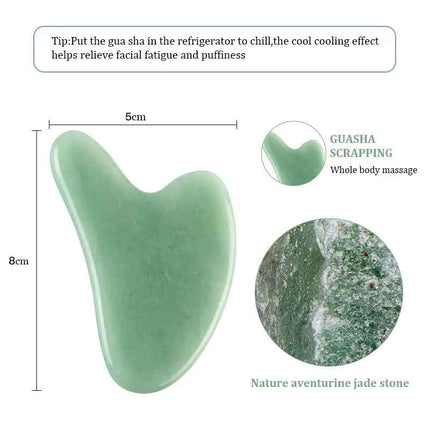 Gua Sha Facial Jade Natural para Masaje y Lifting