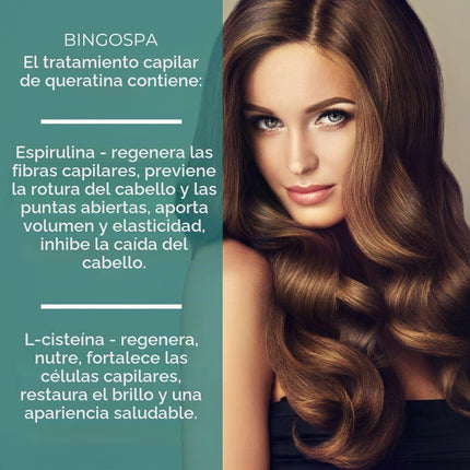 Tratamiento De Queratina Para Cabello Quebradizo, Cabello Dañado Y Puntas Abiertas Con Espirulina Y L-Cisteina - 250 G