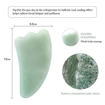 Gua Sha Facial Jade Natural para Masaje y Lifting