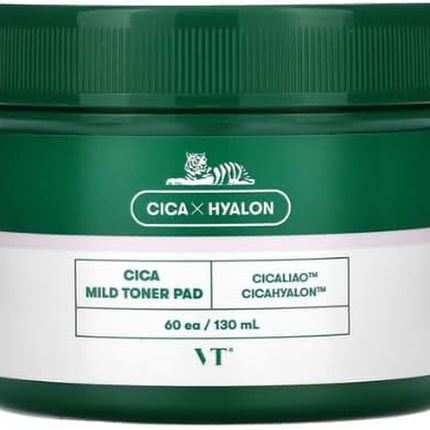 VT COSMETICS VT CICA MILD TONER PAD (60Ea, 130Ml)