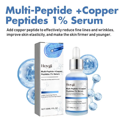 Blue Copper Peptide Serum anti Wrinkle Shrink Pores Skin Care Rejuvenation Hyaluronic Acid Brightening Spot Moisturizing Serum