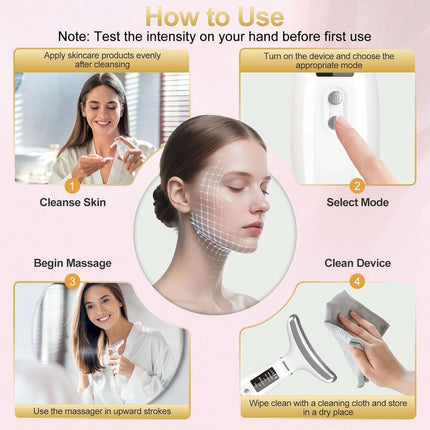 Masajeador Facial LED Antiarrugas — Vibración, Calor y Frío