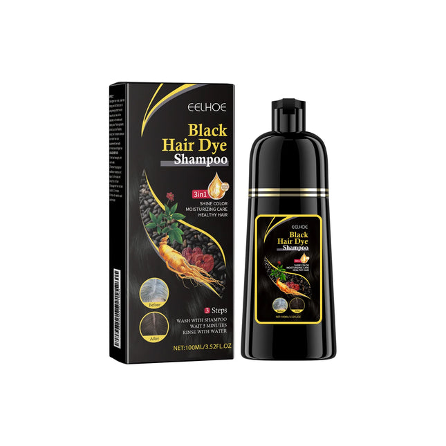 Black Hair Dye Shampoo 3 in 1 Growth Clean Hair Darkening Deep Nourishing Black Hair Dye Shampoo Natural Organic Herbal