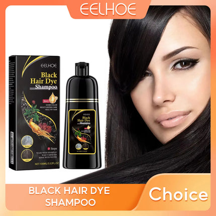 Black Hair Dye Shampoo 3 in 1 Growth Clean Hair Darkening Deep Nourishing Black Hair Dye Shampoo Natural Organic Herbal