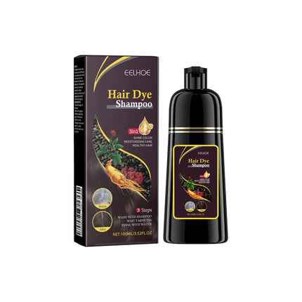 Black Hair Dye Shampoo 3 in 1 Growth Clean Hair Darkening Deep Nourishing Black Hair Dye Shampoo Natural Organic Herbal