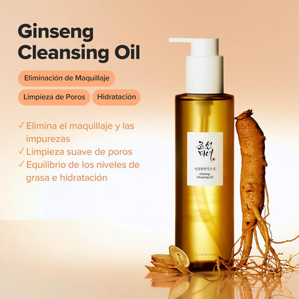 Beauty of Joseon Aceite Limpiador De Ginseng, Desmaquillante Resistente Al Agua Para Pieles Sensibles Con Tendencia Acneica. Cuidado De La Piel Coreano Para Hombres Y Mujeres, 210 Ml (7.1 Fl Oz)