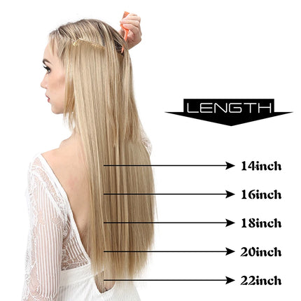Synthetic No Clip Hair Extension Ombre Natural Fake False Long Straight Hairpiece Blonde Hair for Women