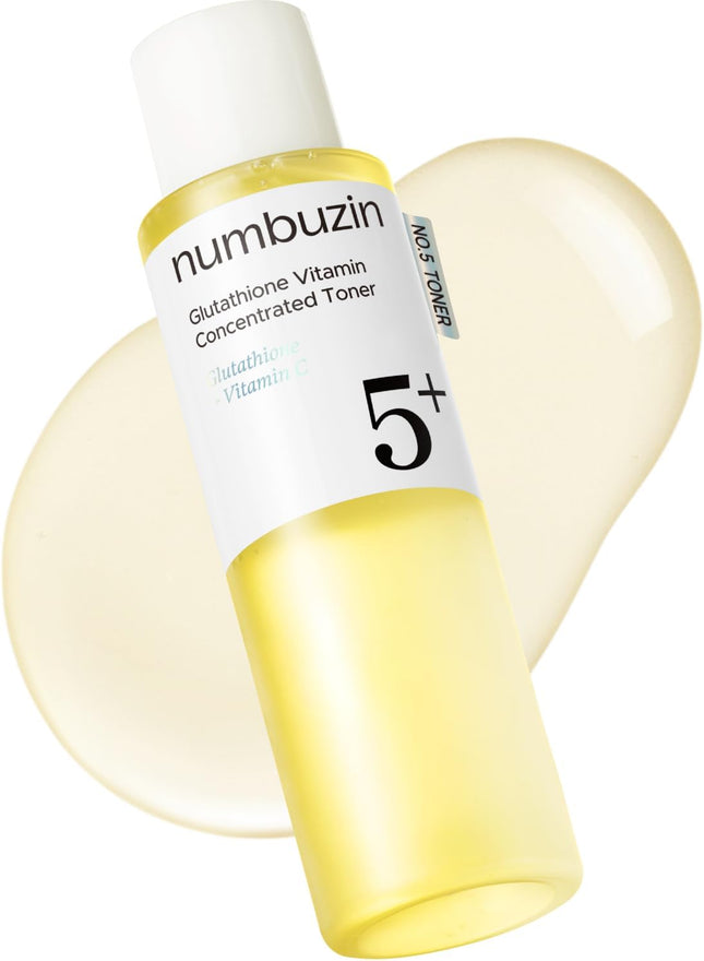 Numbuzin N.°5 Tónico | Tónico Vitamin Boosting Essential | Antimanchas, Piel Luminosa, Radiante, Hiperpigmentación | Vitamina C, Glutatión, Antioxidantes, Niacinamida | 200 Ml