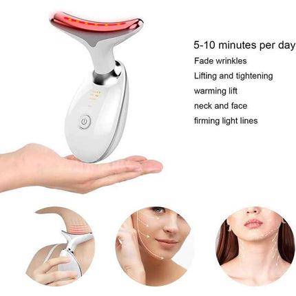 Masajeador Facial y Cuello LED con Microcorrientes EMS