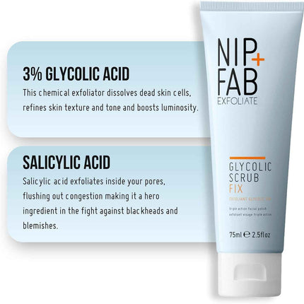 Nip+Fab Glycolic Fix Scrub Exfoliante Facial 75 ml