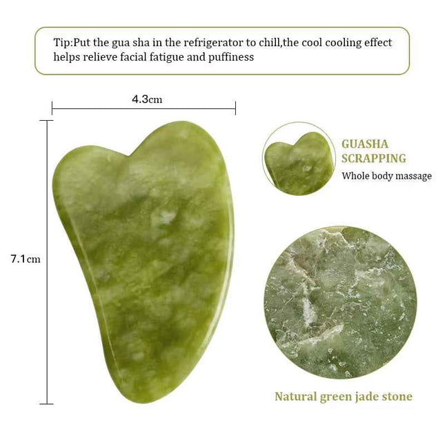 Gua Sha Facial Jade Natural para Masaje y Lifting