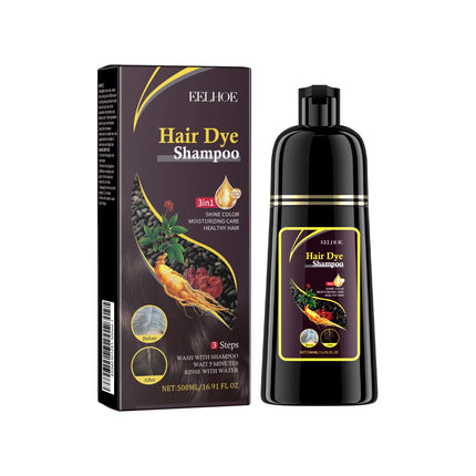 Black Hair Dye Shampoo 3 in 1 Growth Clean Hair Darkening Deep Nourishing Black Hair Dye Shampoo Natural Organic Herbal