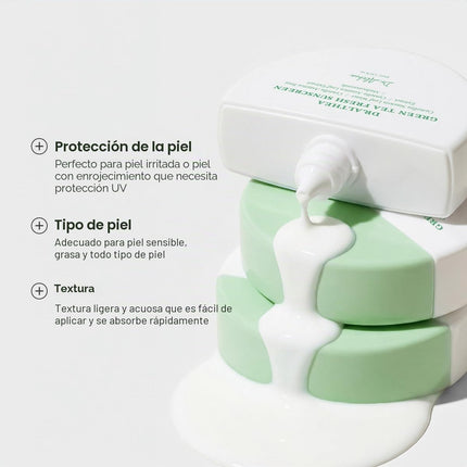 Dr.Althea Green Tea Fresh Sunscreen | Protector Solar Ligero Para Piel Sensible | Con Centella Para Calmar Y Refrescar La Piel | Protector Solar Facial Vegano Coreano (45 Ml, SPF50 PA++++)