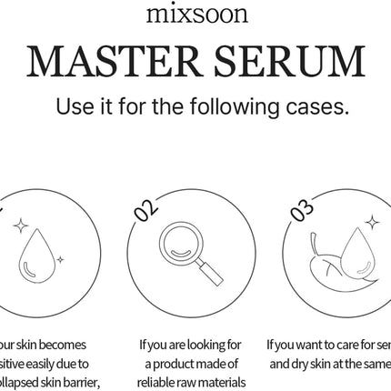 Mixsoon Suero Maestro Hidratante para la Barrera presentación completa del producto