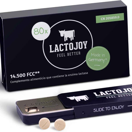 Pastillas de Lactasa LactoJoy 14500 FCC 80 Comprimidos