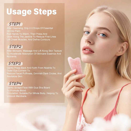 Gua Sha Facial Jade Natural para Masaje y Lifting