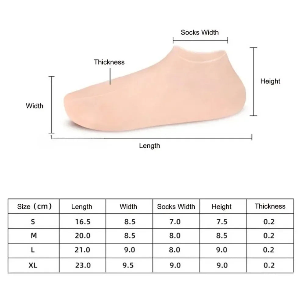 Silicone Foot Care Socks anti Cracking Moisturizing Gel Socks Dead Skin Remover Protector Pain Relief Foot Care Tool