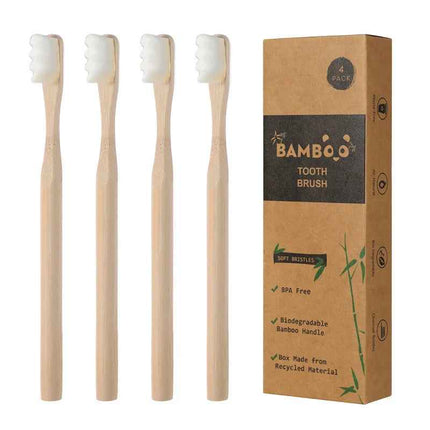 Bamboo Toothbrush Set 4Pcs Cerdas Extra Suaves