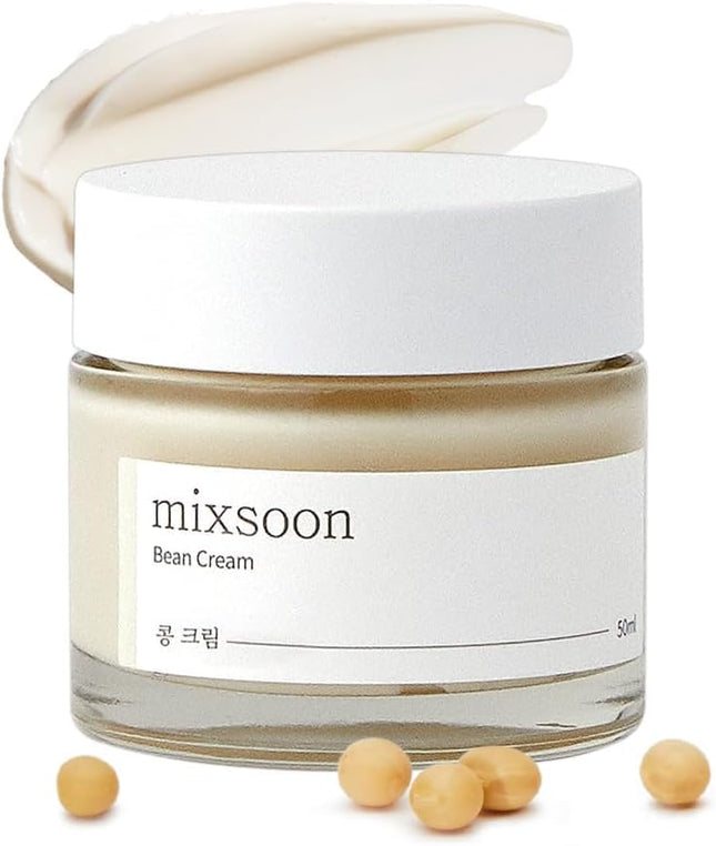 Mixsoon Bean Cream Vegansnail, Long-Lasting Soothing Hydration Cream for Face, Korean Skin Care 1.69 Fl.Oz 50Ml