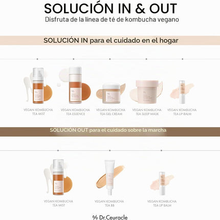Vegan Kombucha Tea Gel Cream presentación completa del producto